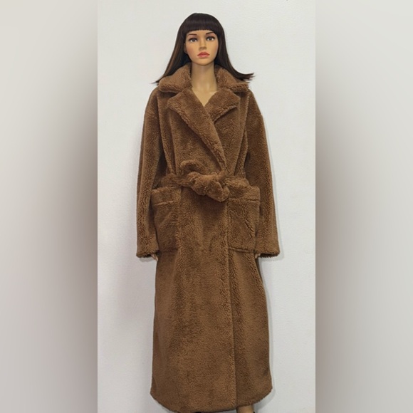 UGG ALESANDRA FAUX FUR WRAP COAT - Picture 1 of 3